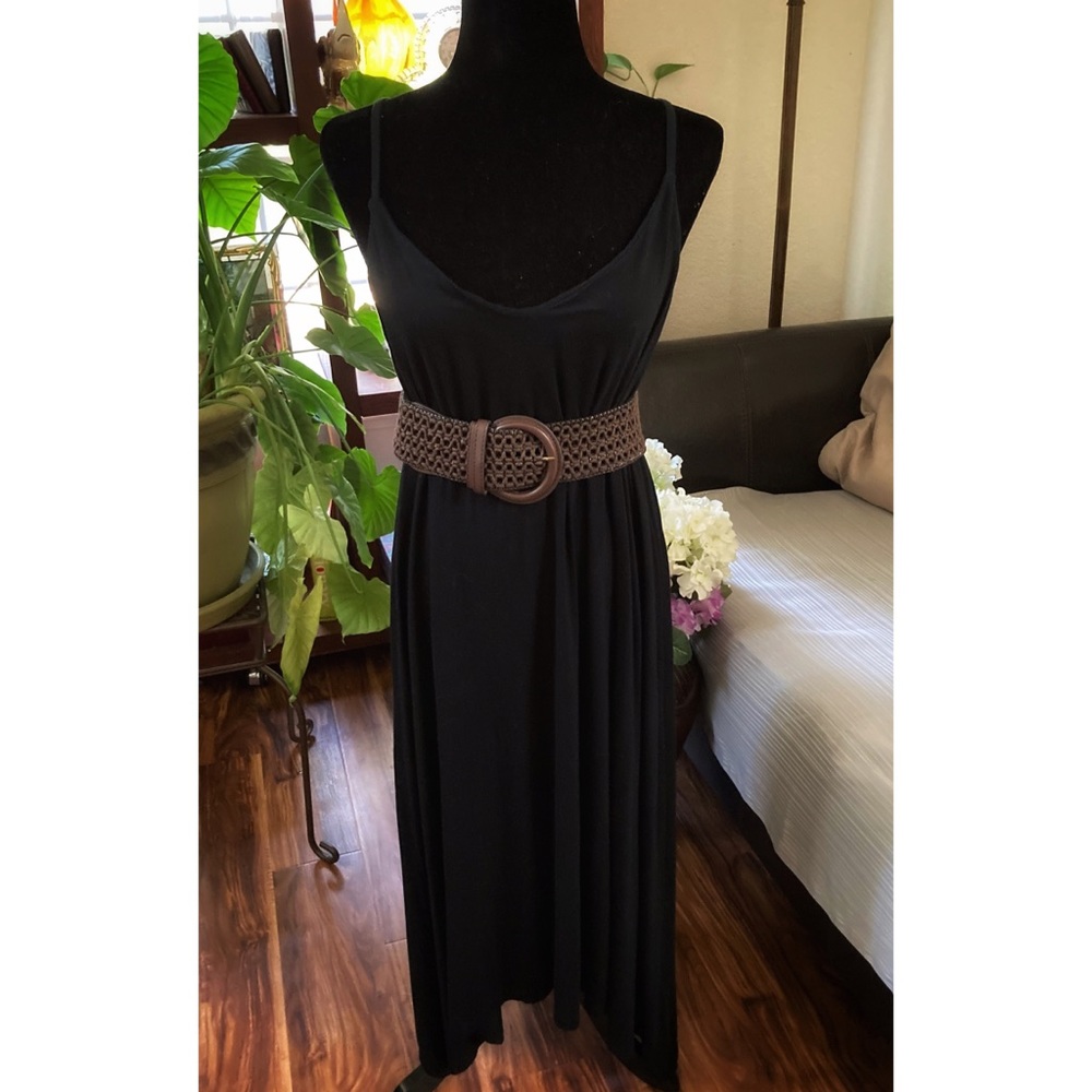 RACHEL ZOE SPAGHETTI STRAP BLACK DRESS XLARGE
